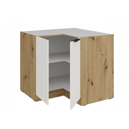 Szafka kuchenna narożna dolna AURO 90x90 DN 2F BB  WH/AR antyfinger